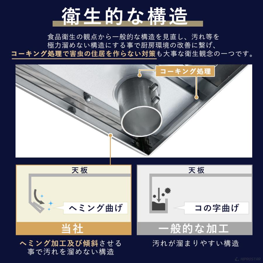 ステンレス 作業台 キャスター付き 業務用 調理台 500×450×800 板厚1.2