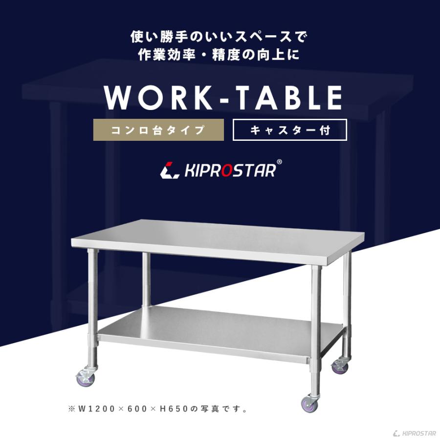 ステンレス コンロ台 キャスター付き 業務用 調理台 450×450×650 板厚1.2mmモデル 45 作業台ステンレス 作業台厨房 キッチン ワゴン｜yasukichi｜02