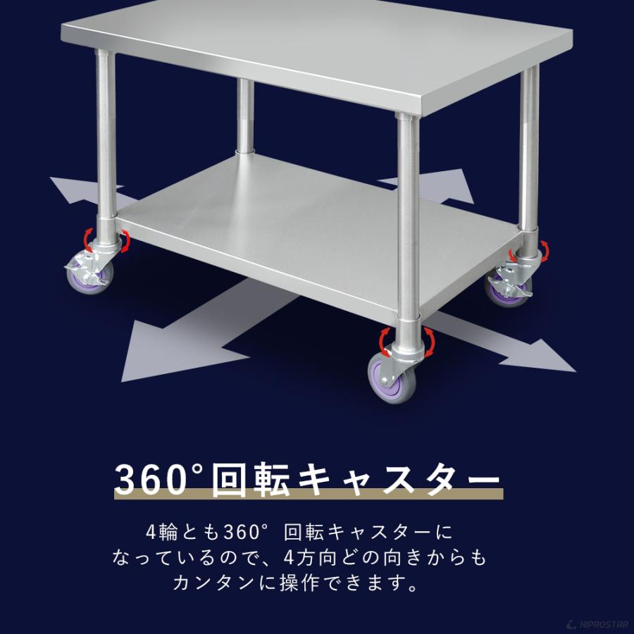 ステンレス コンロ台 キャスター付き 業務用 調理台 800×600×650 ステンレス コンロ台 キャスター付き 業務用 調理台 800×600×650
