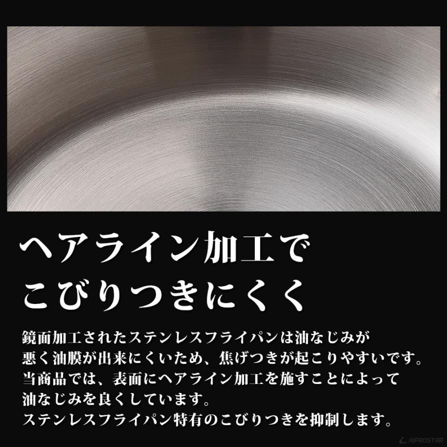 ステンレスフライパン 30cm IH対応 1126g 軽い 日本製 プロ用 3層 ステンレスフライパン 30cm IH対応 業務用 ステンレス コーティング