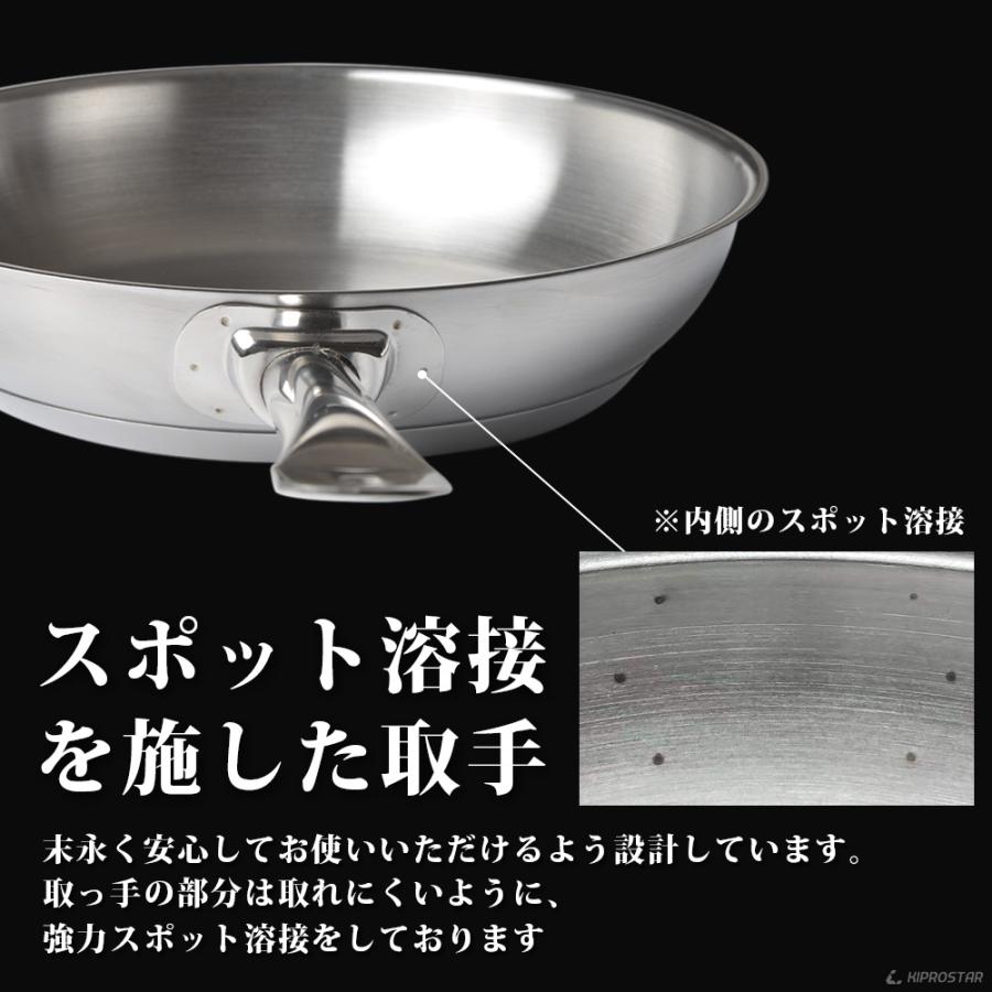ステンレスフライパン 30cm IH対応 業務用 ステンレス コーティング