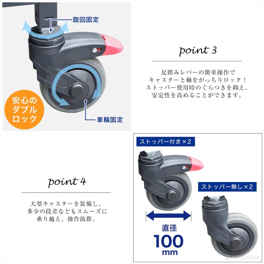 キッチンワゴン 木製 業務用 組立式 3段 (選べる6色)  MKW-BK100A アイアン キャスター付き 店舗用 飲食店 キッチン 頑丈 高級感の画像