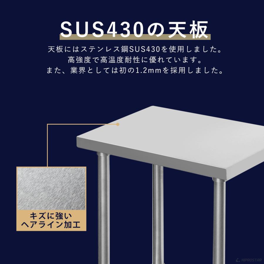 ステンレス 作業台 三方枠 業務用 調理台 750×600×1050 板厚1.2mm