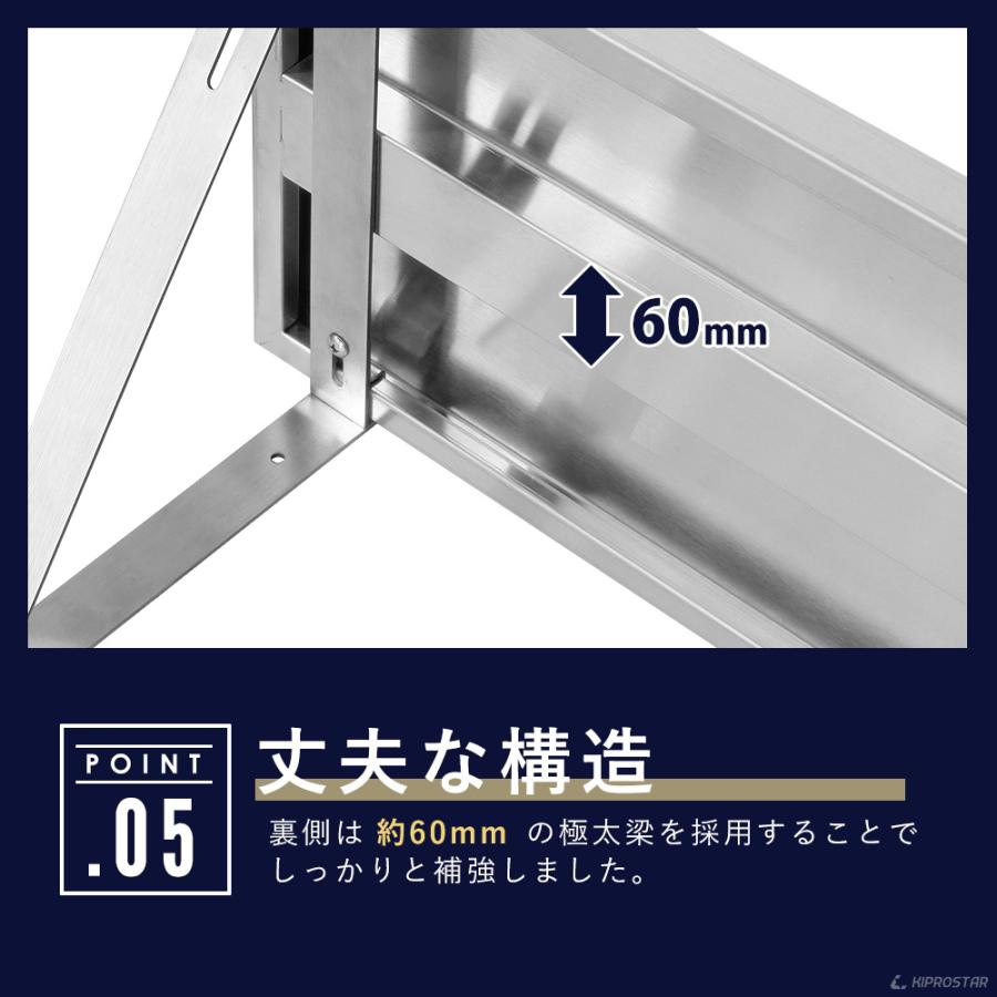 ステンレス 平棚 壁 収納棚 業務用 幅750mm PRO-WSF75 厨房棚 キッチン