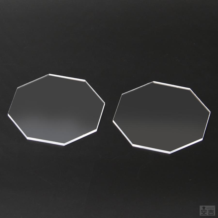 送料無料】アクリル 八角形 [2枚セット] 80mm(8cm)×2.5mm【メール便