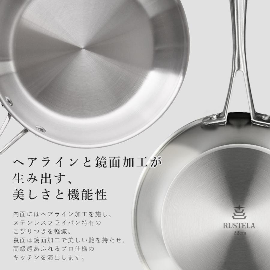 フライパン 20cm IH対応 業務用 ステンレス ラステラ RUSTELA IH/直火