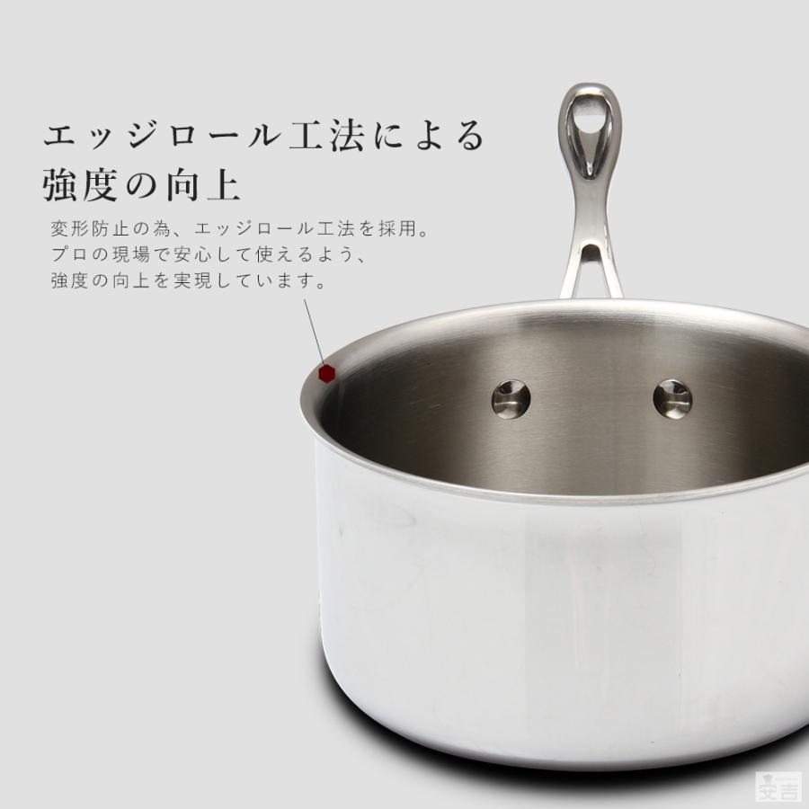 IHステンレス片手鍋16cm 専用フタセット IH対応 ガス火対応 業務用 蓋