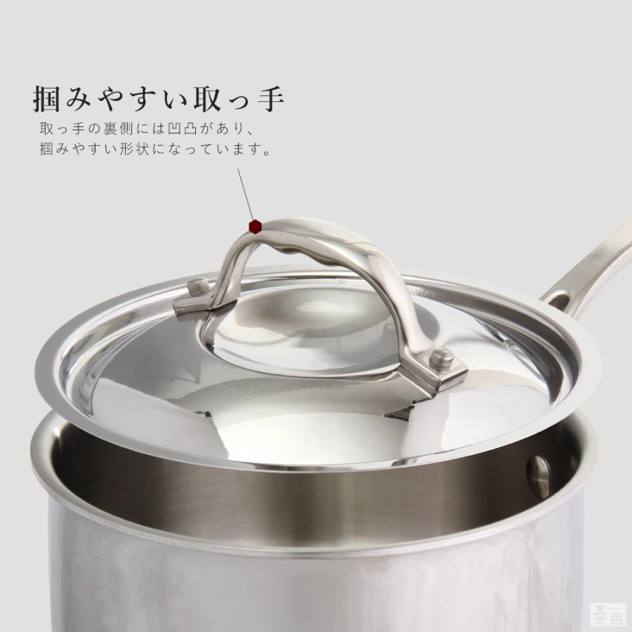 IHステンレス片手鍋16cm 専用フタセット IH対応 ガス火対応 業務用 蓋
