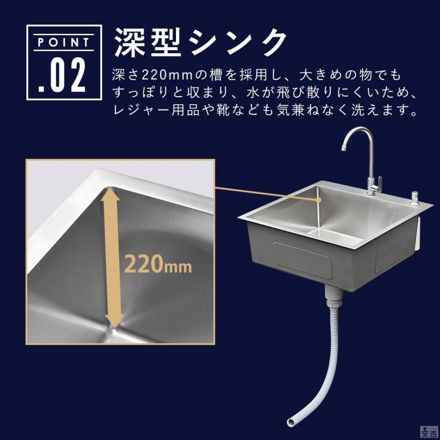 ステンレス 埋込 シンク 1槽式 900×600 SSB1-9060 日本製排水トラップ