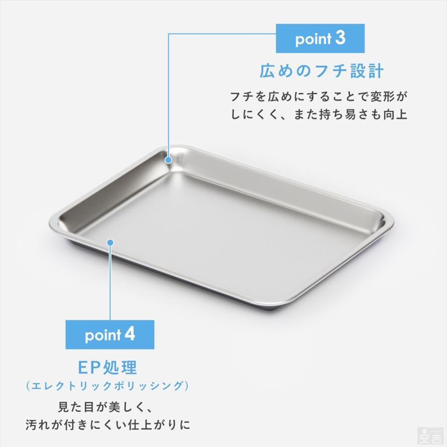 ステンレスバット 浅型 (18枚取サイズ) 26cm×20cm 業務用 角バット