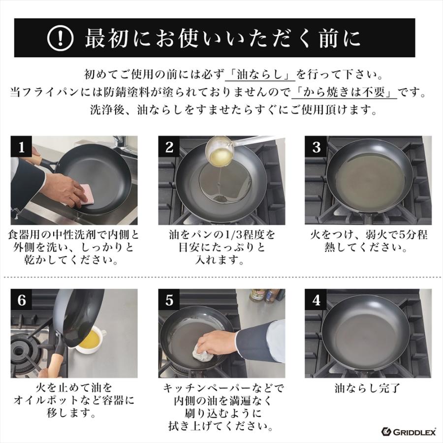 鉄フライパン 26cm GRIDDLEX(グリドレックス) 窒化鉄 IH対応 電磁調理