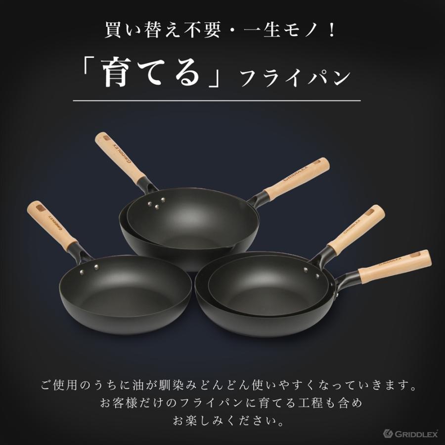 鉄フライパン 26cm GRIDDLEX(グリドレックス) 窒化鉄 IH対応 電磁調理
