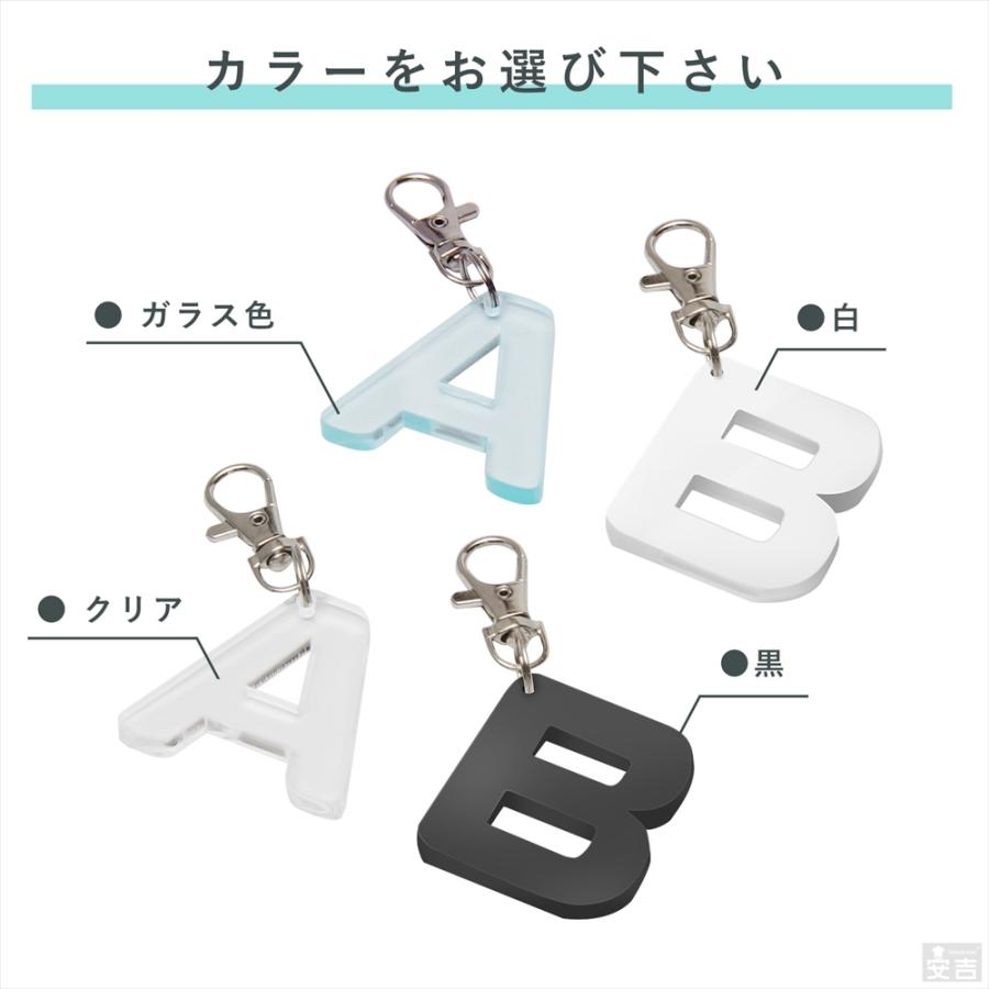 アルファベット キーホルダー アクリル製 N〜Z 高さ45mm 厚5mm