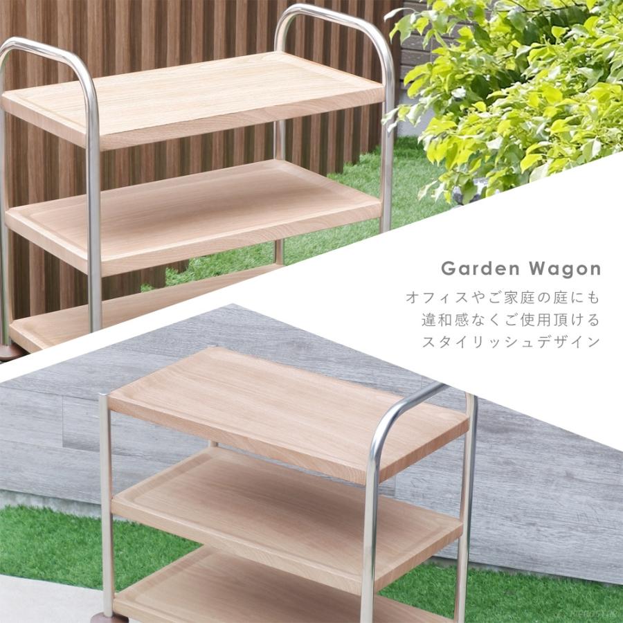 キッチンワゴン キャスター付き ラック カート 棚 収納 木目調