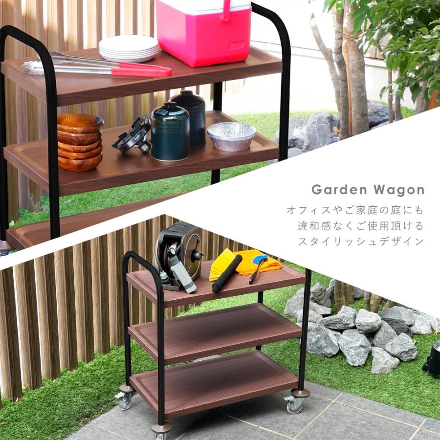 【送料込み】ブラウン木製キッチン収納 キャスター付き 天然木キッチンワゴン キャスター付き 完成品 [幅56] | 食器棚