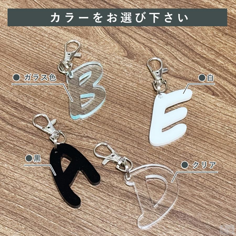 アルファベット キーホルダー アクリル製 N〜Z 高さ45mm 厚5mm
