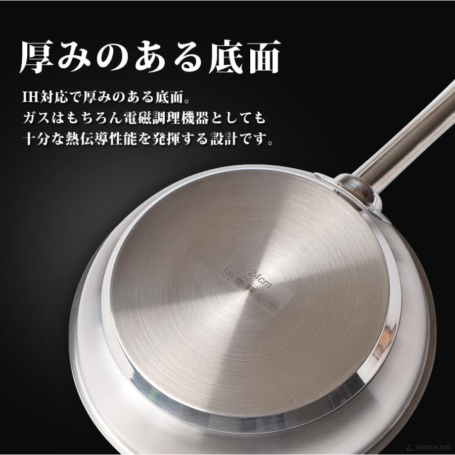 ステンレスフライパン 24cm IH対応 業務用 ステンレス コーティング