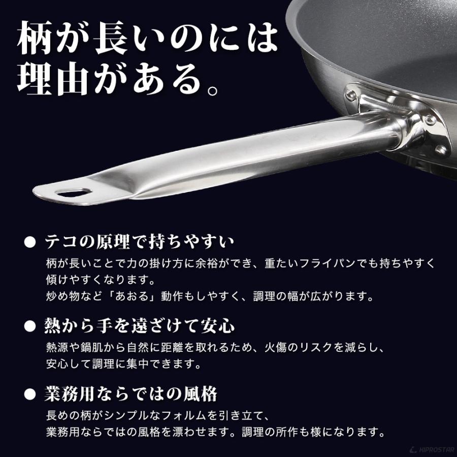 ステンレスフライパン フッ素樹脂コーティング 加工 IH対応 24cm
