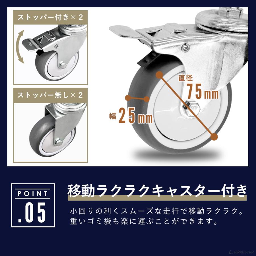 ゴミ箱 キャスター付き 業務用 ステンレス製 ダストカートゴミ袋 70L
