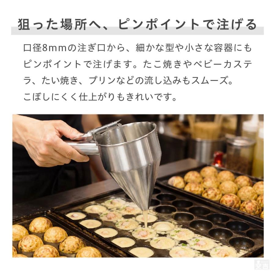 ちゃっきり スタンド付 ステンレス 屋台用品 粉物 たい焼き 種落し 粉
