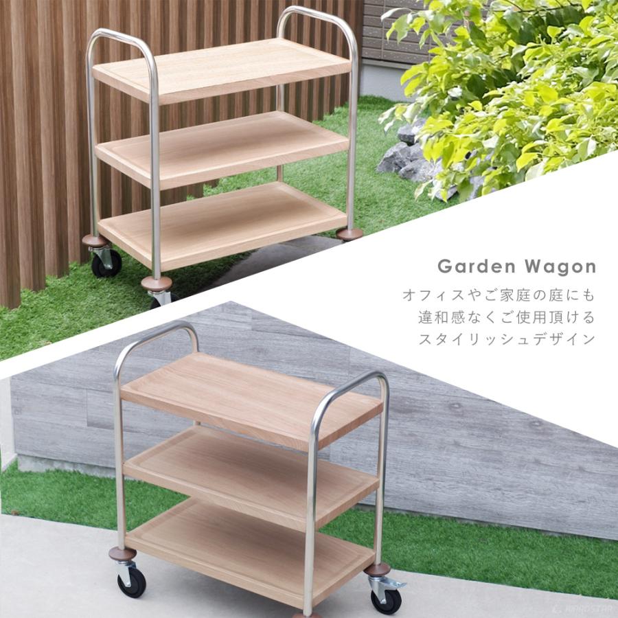 キッチンワゴン キャスター付き ラック カート 棚 収納 木目調