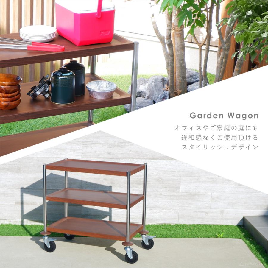 キッチンワゴン キャスター付き ラック カート 棚 収納 木目調 ダーク