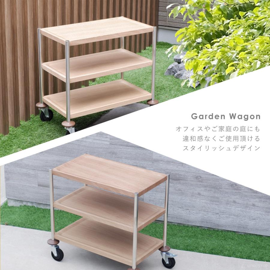 キッチンワゴン キャスター付き ラック カート 棚 収納 木目調