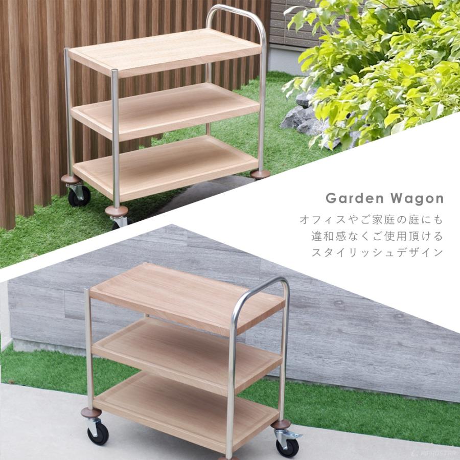 キッチンワゴン キャスター付き ラック カート 棚 収納 木目調