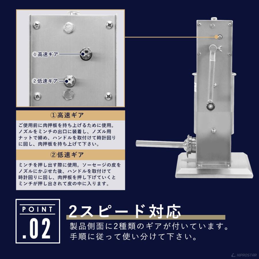 ソーセージメーカー 3Lタイプ ステンレス ソーセージフィーラー ソーセージメーカー 3Lタイプ ステンレス ソーセージフィーラー