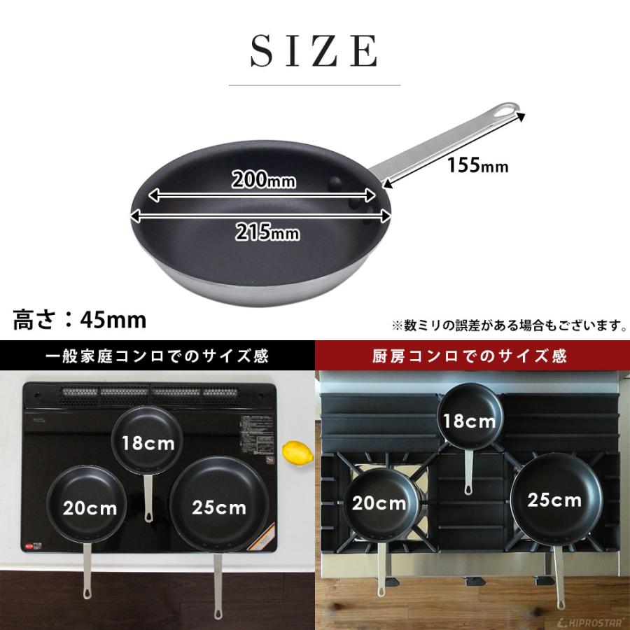 ヒルナンデス！紹介】アルミフライパン 20cm 業務用 フッ素樹脂