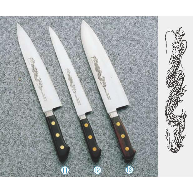 ミソノ・スウェーデン鋼(龍彫刻入)筋引 No.122M 27cm : 厨房用品