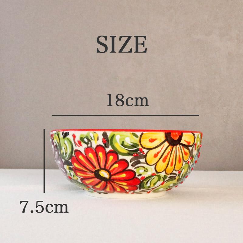 ボウル 18cm 食器 陶器 おしゃれ 中鉢 サラダボウル 丼 レッド