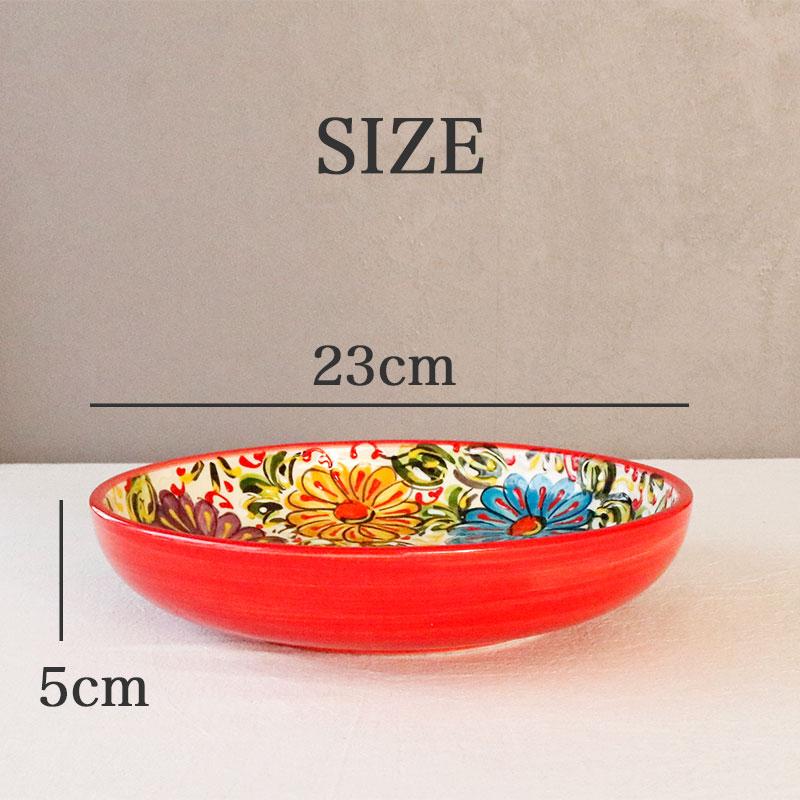 プレート　丸　皿　赤　2枚 丸皿 プレート 皿 23cm 食器 おしゃれ 中皿 レッド グリーン ガーデン