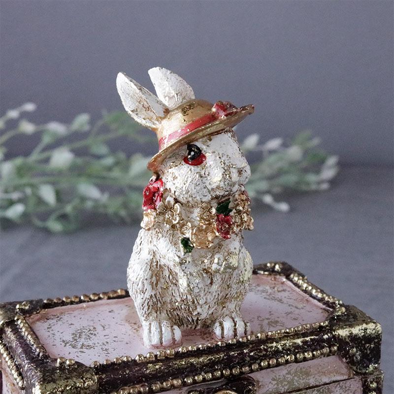 うさぎアンティーク調ボックス　（小物入れ） うさぎアンティーク調ボックス （小物入れ）