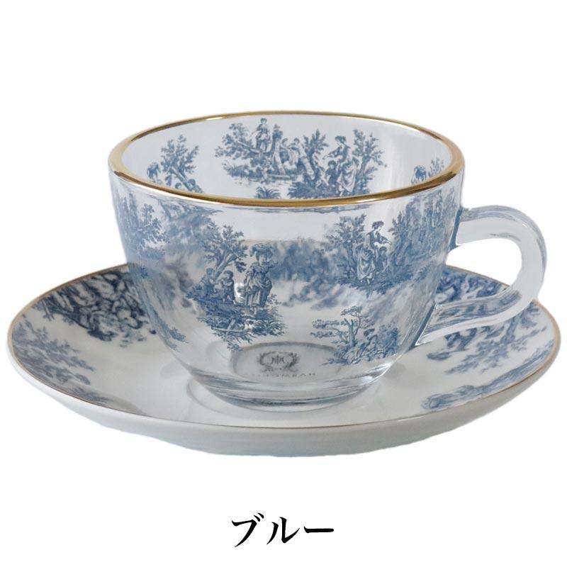 HARMONIER ティーカップ ガラス 花柄 カップ ソーサー セット カップ