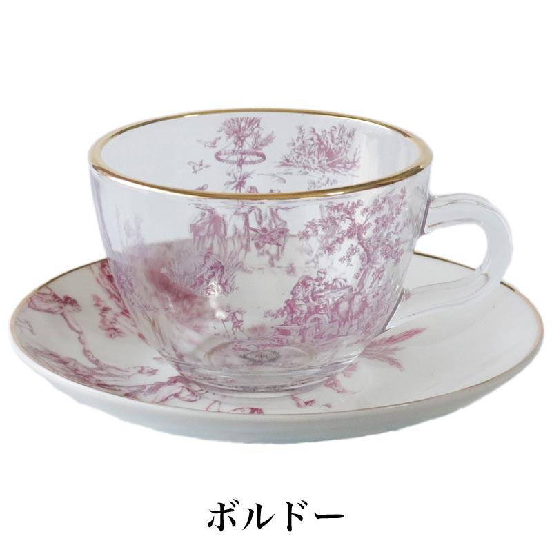 HARMONIER ティーカップ ガラス 花柄 カップ ソーサー セット