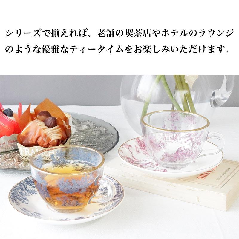 HARMONIER（ハルモニア） ティーカップ ガラス 花柄 カップ ソーサー
