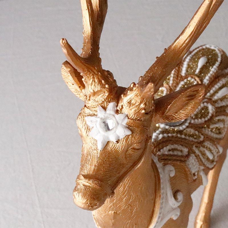 クリスマス トナカイ オブジェ エンブロイダリーディアホワイト ライン