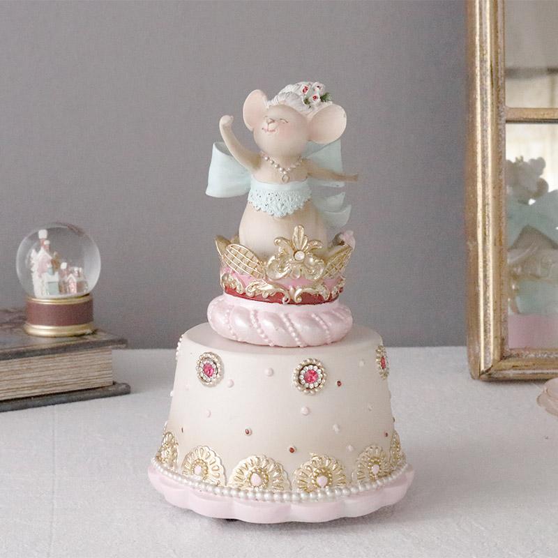 さくら【中古HARMONIERハルモニアアクリルLEDカルーセルオルゴール