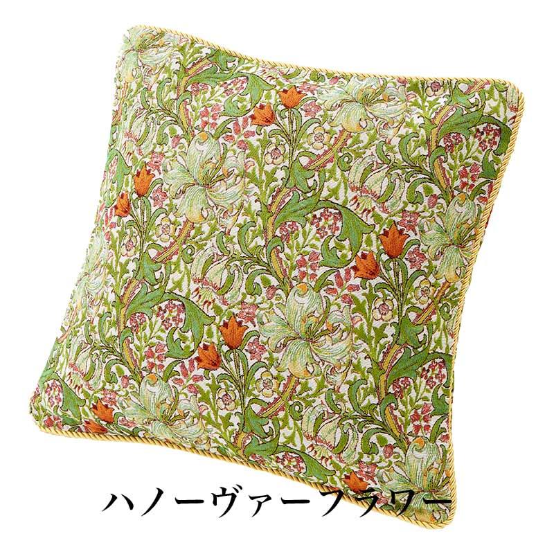 フラワーパニエ  クッションカバー　リネン　45cm  花カゴ クッションカバー 45×45 おしゃれ 花柄 ゴブラン 薔薇雑貨 姫系