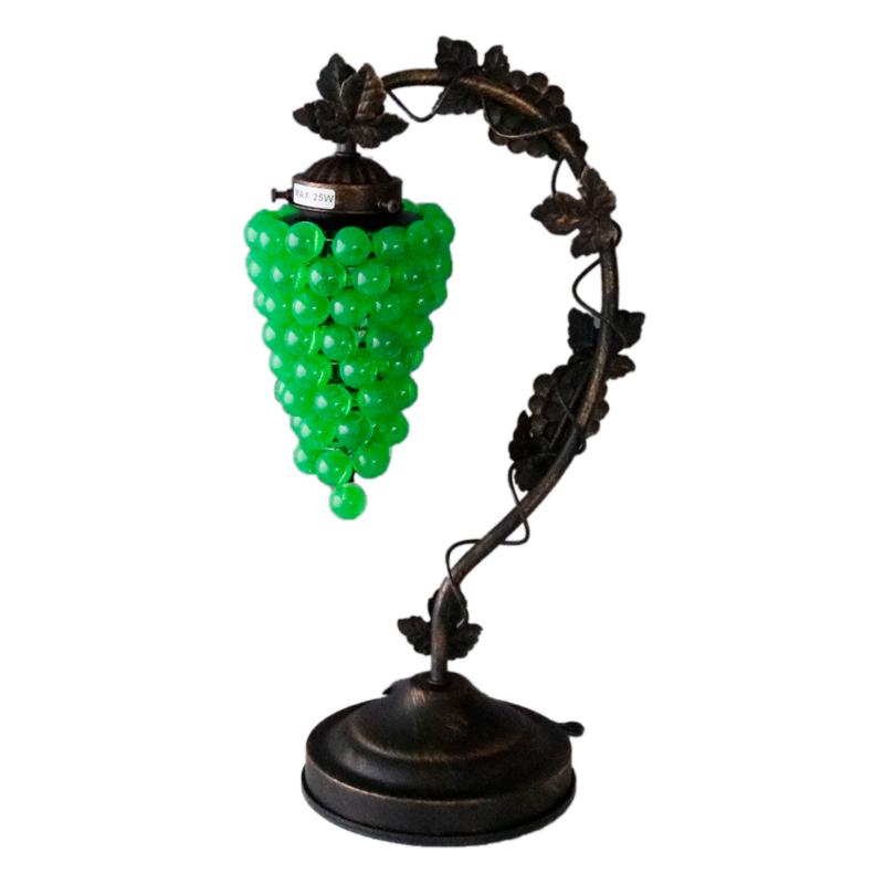新品　運気が上がるブドウ柄　卓上ランプ. アンティーク風 ぶどう柄 タッチランプ 3段階調光 北欧風 卓上