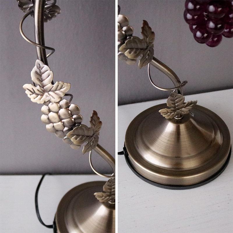 葡萄柄　アンティーク調ライト アンティーク風 ぶどう柄 タッチランプ 3段階調光 北欧風 卓上