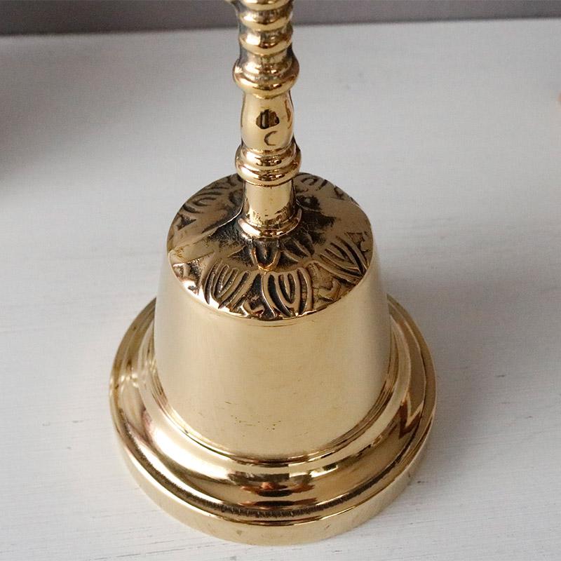 真鍮 ハンドベル おしゃれ 呼び鈴 ゴールド アンティーク調