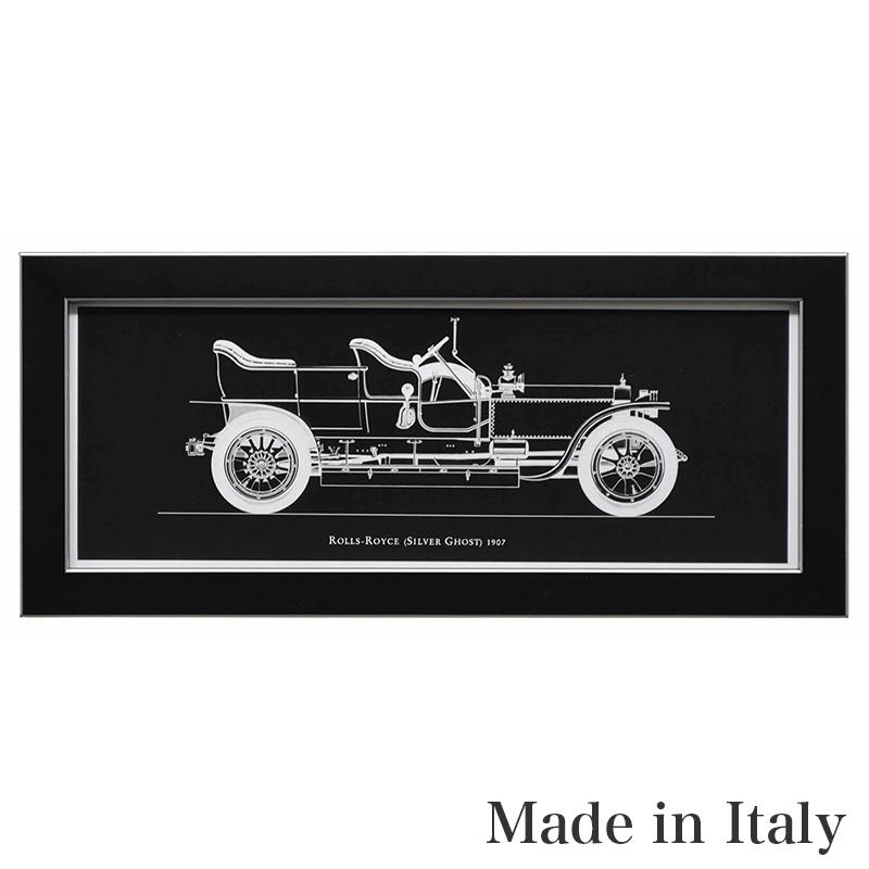 ロールスロイス クラシックカー 絵画 木製フレーム