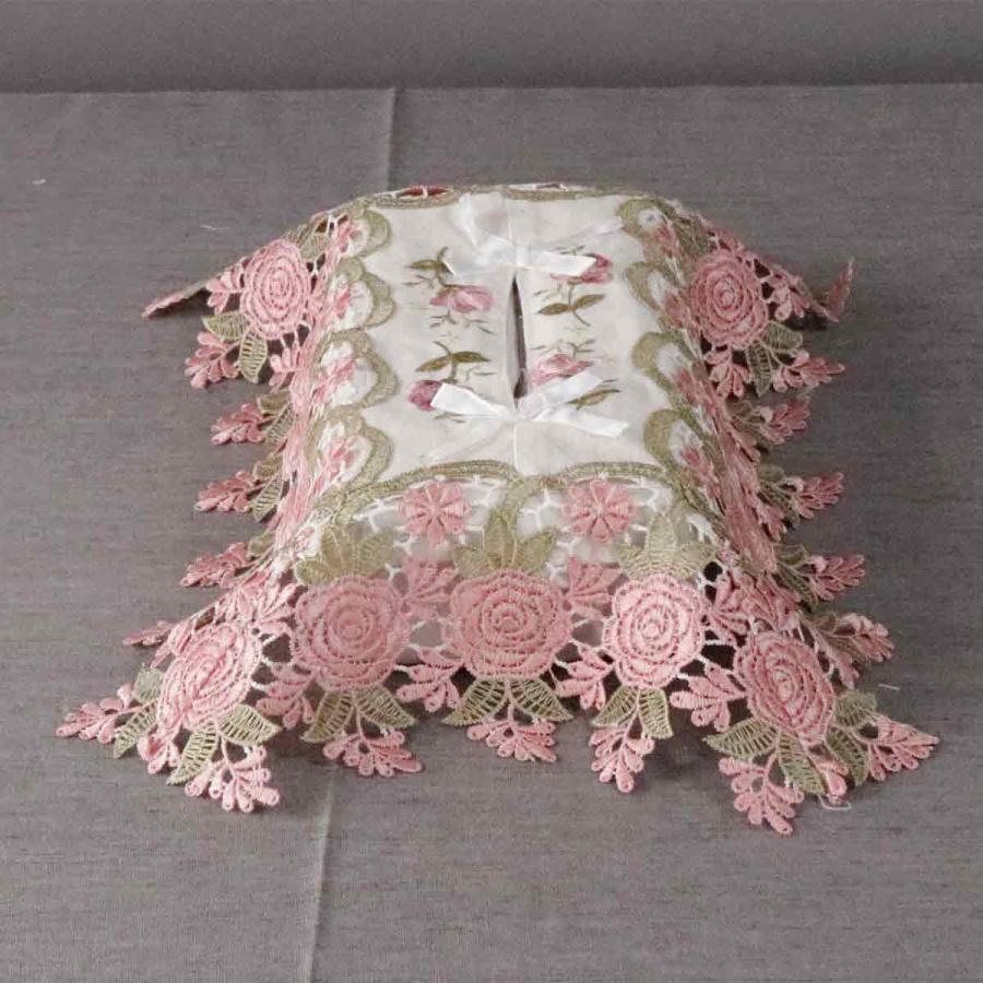 ティッシュケース レース おしゃれ イングリッシュレース 77886 刺繍