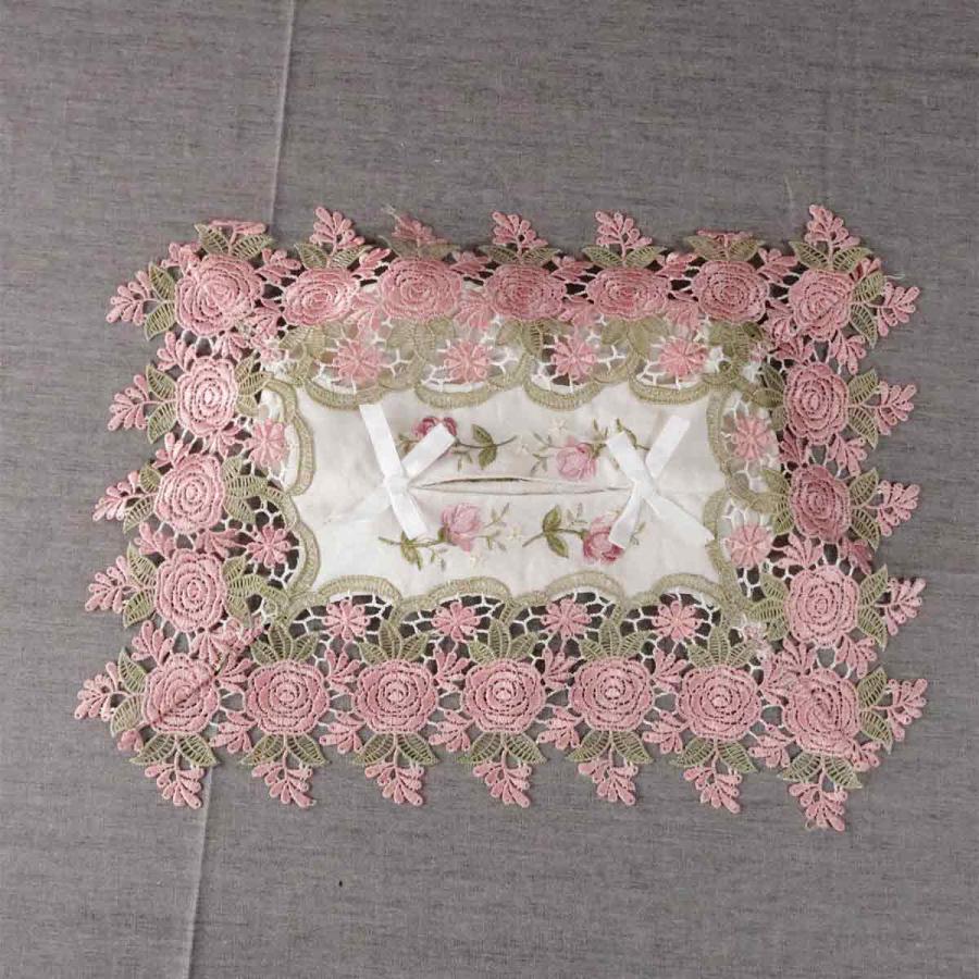 ティッシュケース レース おしゃれ イングリッシュレース 77886 刺繍