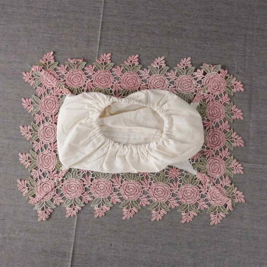 ハンドメイド 刺繍レース マット＆ティッシュケース 2点セット ティッシュケース レース おしゃれ イングリッシュレース 77886 刺繍