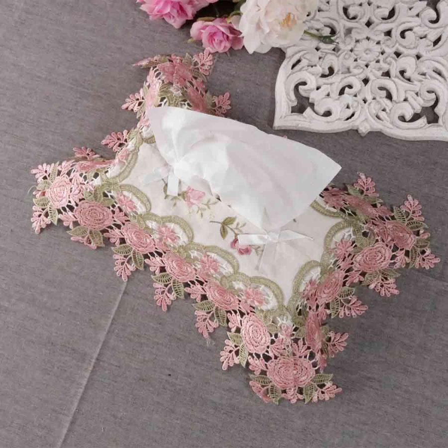 ティッシュケース レース おしゃれ イングリッシュレース 77886 刺繍