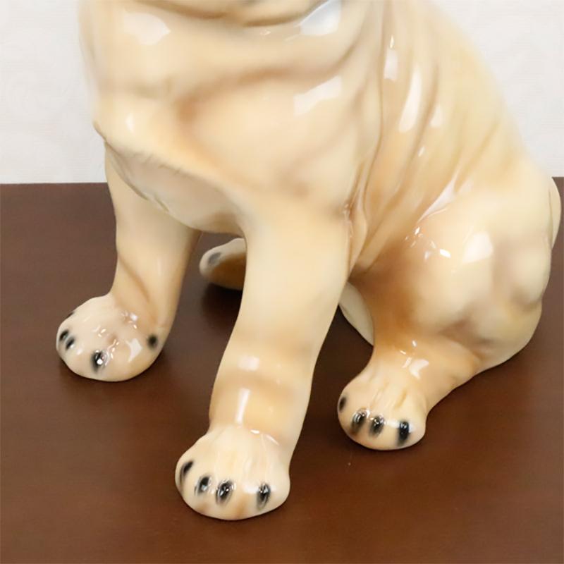 送料無料 大型40cm イタリア製 Demain パグ 陶器製 オブジェ 置物 置物 犬 パグ オブジェ 動物 イタリア製 陶磁器 41066 置き物 おしゃれ