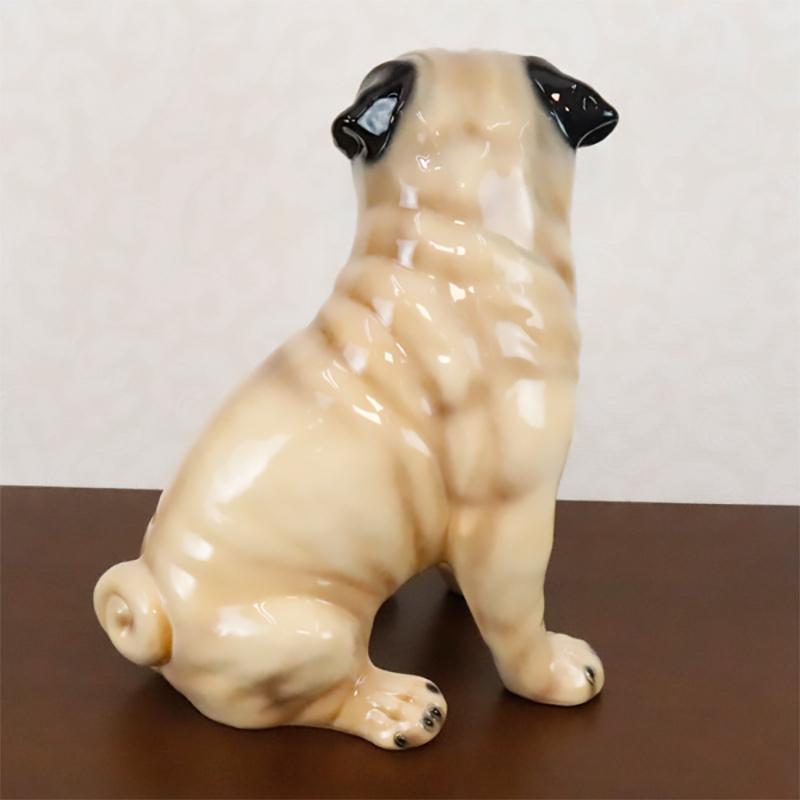 置物 犬 パグ オブジェ 動物 イタリア製 陶磁器 41066 置き物 おしゃれ